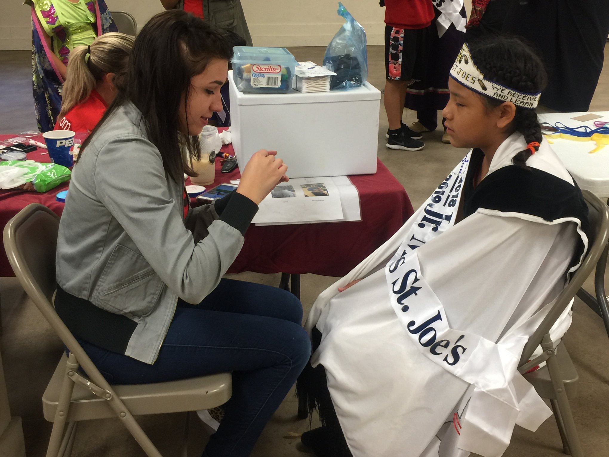 Alexis facepainting Jr. Miss St. Joe's at St. Josephs Indian School