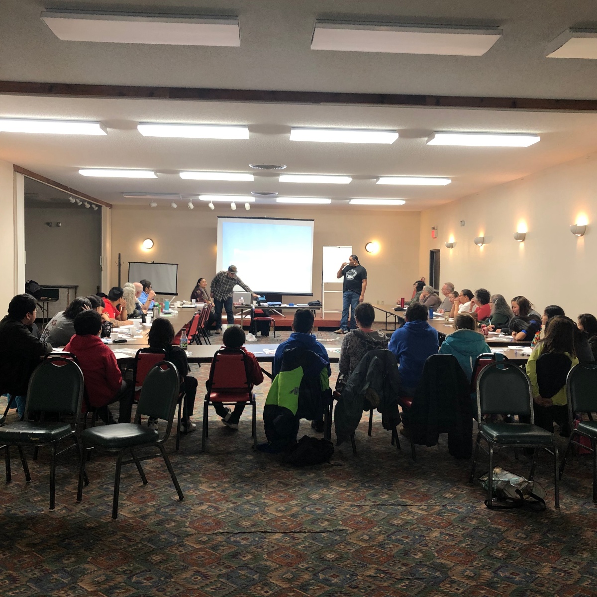 group of people at lakota language convention