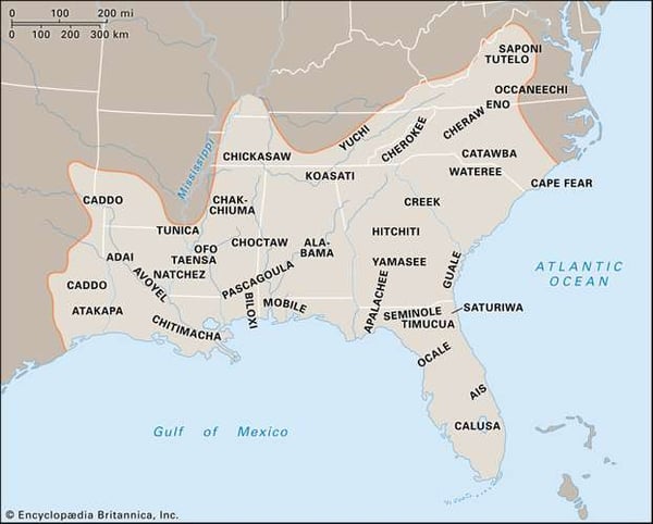 Distribution-Southeast-American-Indian-cultures