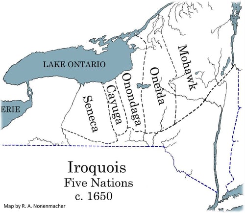 Map of the Iroquois 5 nations
