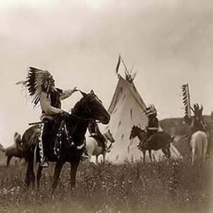 Cheyenne Natives on horses