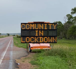 Covid lockdown sign