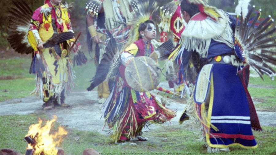 Cherokee Natives at a Powwow