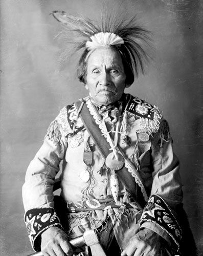 Iroquois man in full ceremonial garb