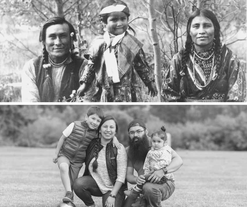 Native American family past and present