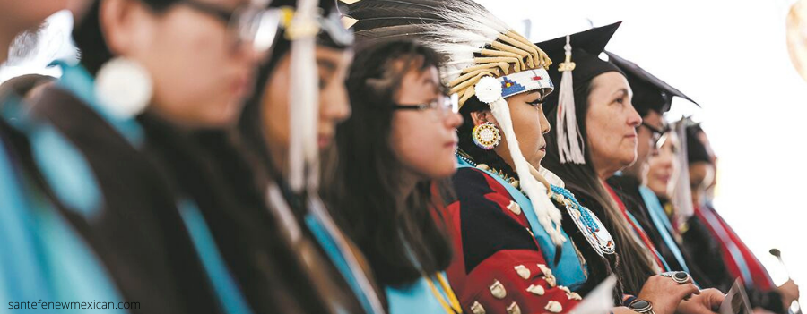 A graduation ceremony from a modern Native school