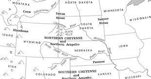 Map of Cheyenne and Arapaho territories